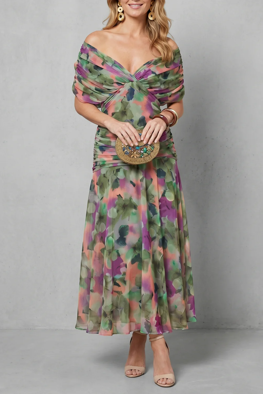 Verdelisse – Draped floral flow – Maxi dress