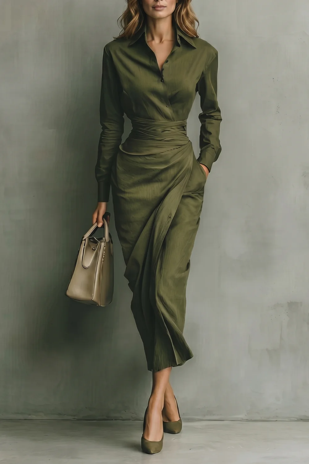 Verdelisse – Draped waist refinement – Maxi dress