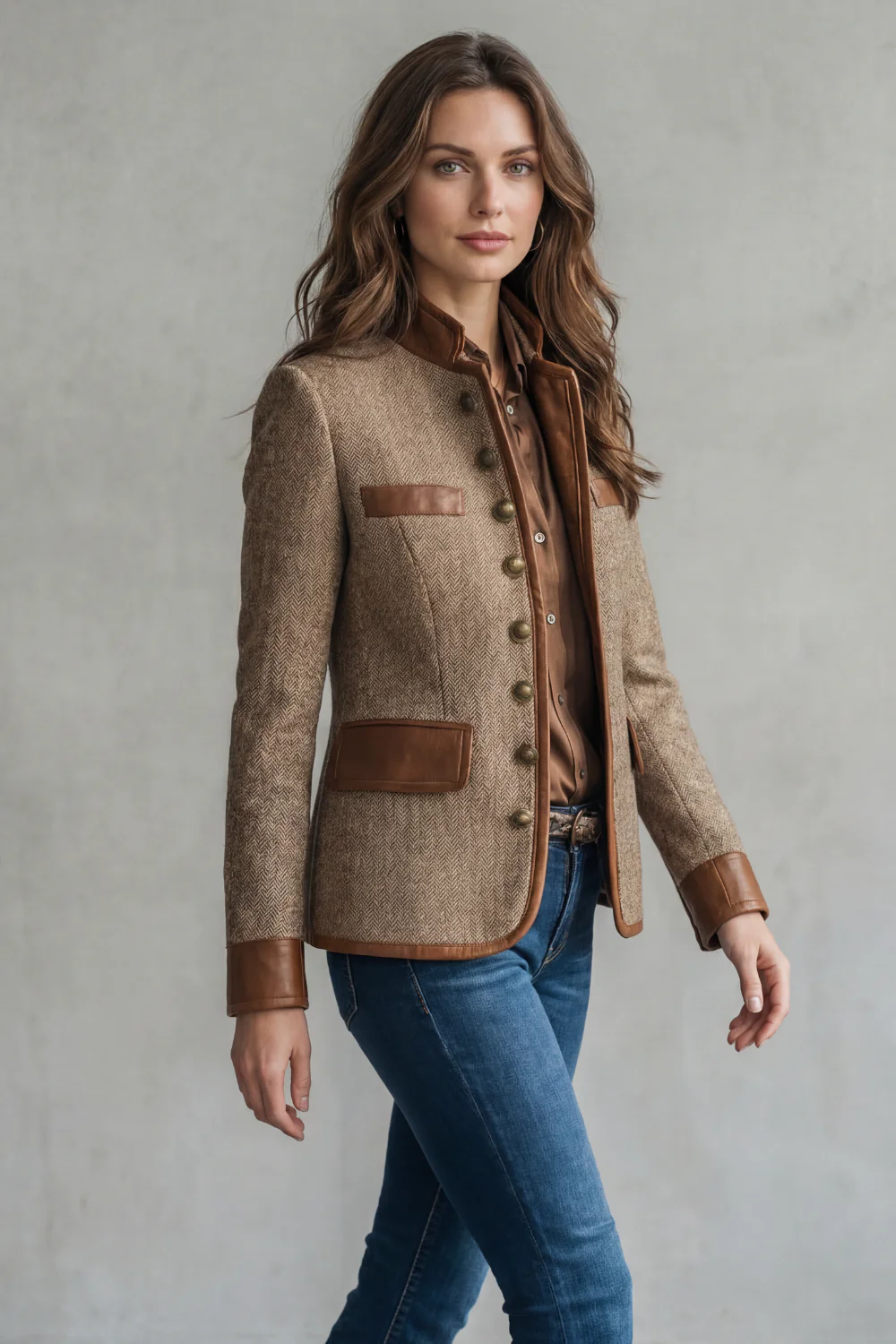 Brienne – Vintage Trim Detail – Tweed Jacket - Image 3