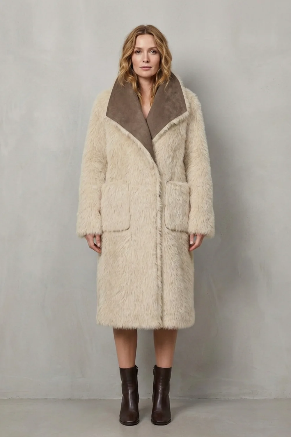 Virellia – Reversible texture – Faux shearling coat - Image 5