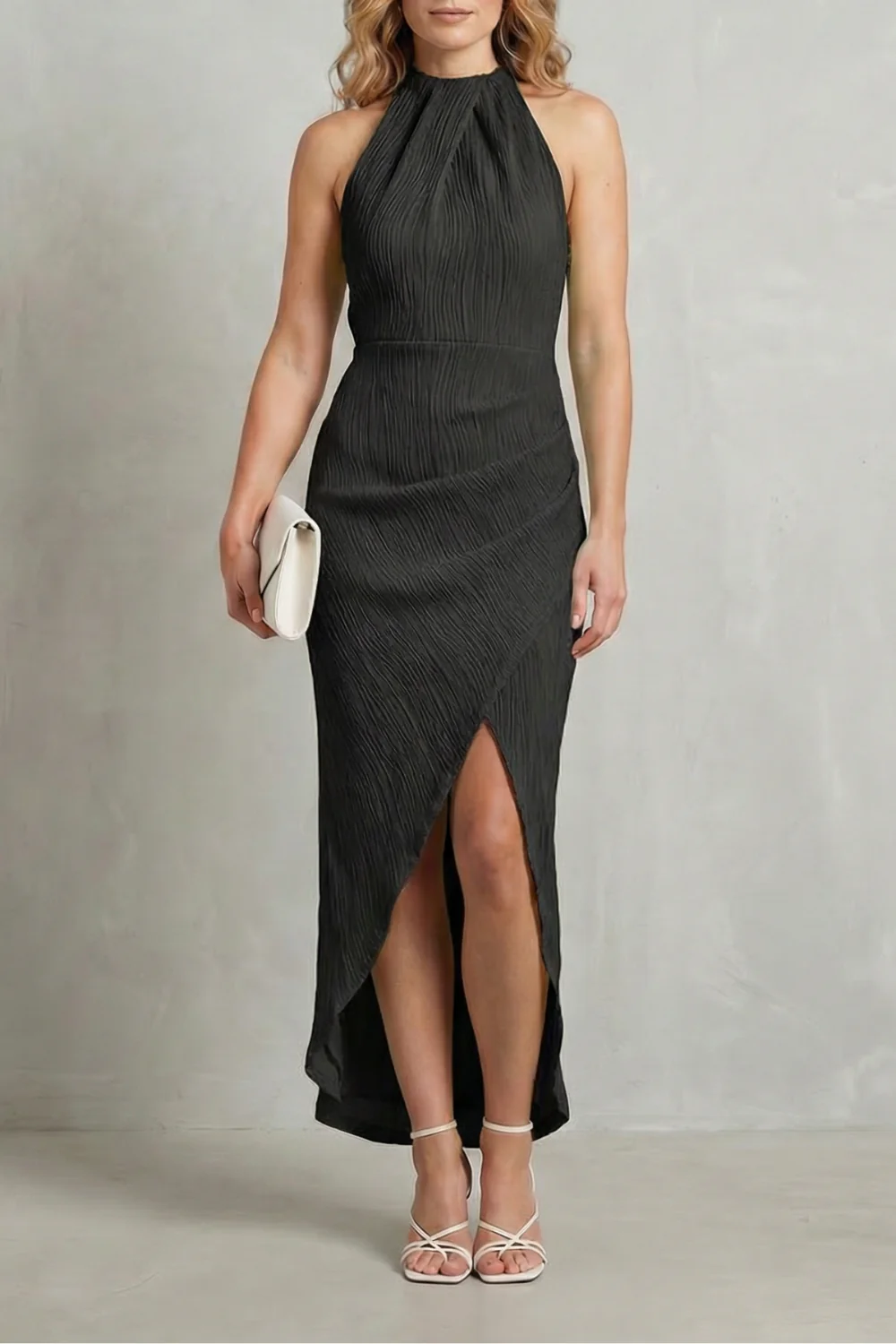 Zephyrelle – Pleated backless allure – Maxi dress - Image 5